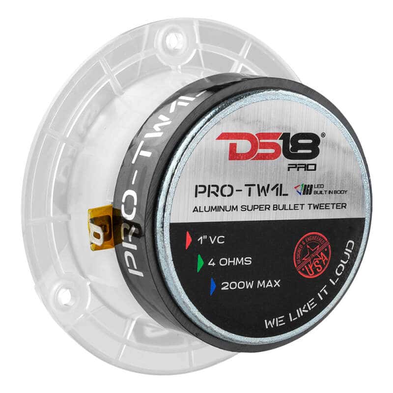 DS18 — DS18 3.8in Super Bullet Tweeter 120 Watts RMS 1in Aluminum Vc 4 ohm RGB LED Lights- Pair - view 2