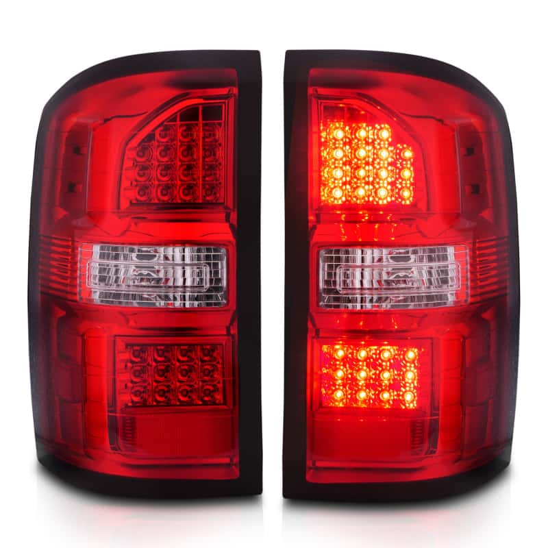 ANZO — ANZO 2014-2018 GMC Sierra LED Tail Lights Black Housing Red/Clear Lens - view 7