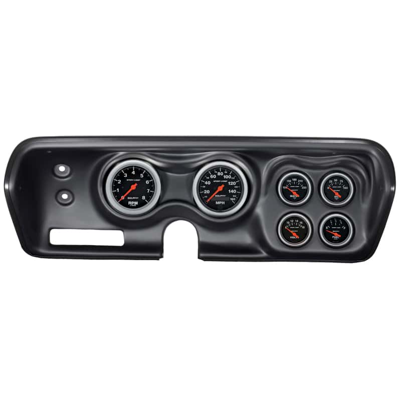AutoMeter — Autometer Sport-Comp 71-74 Charger/ GTX/ Road Runner Dash Kit 6pc Tach/MPH/Fuel/Oil/WTMP/Volt
GA KT BBODY 71-74 SC - view 1