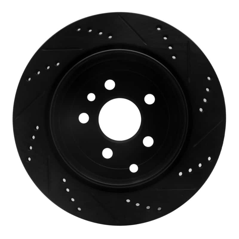 R1 Concepts — R1 08-12 Land Rover LR2 Rear Left Drilled & Slotted Black Brake Rotor
R1 Brake Rotor Drill - view 5