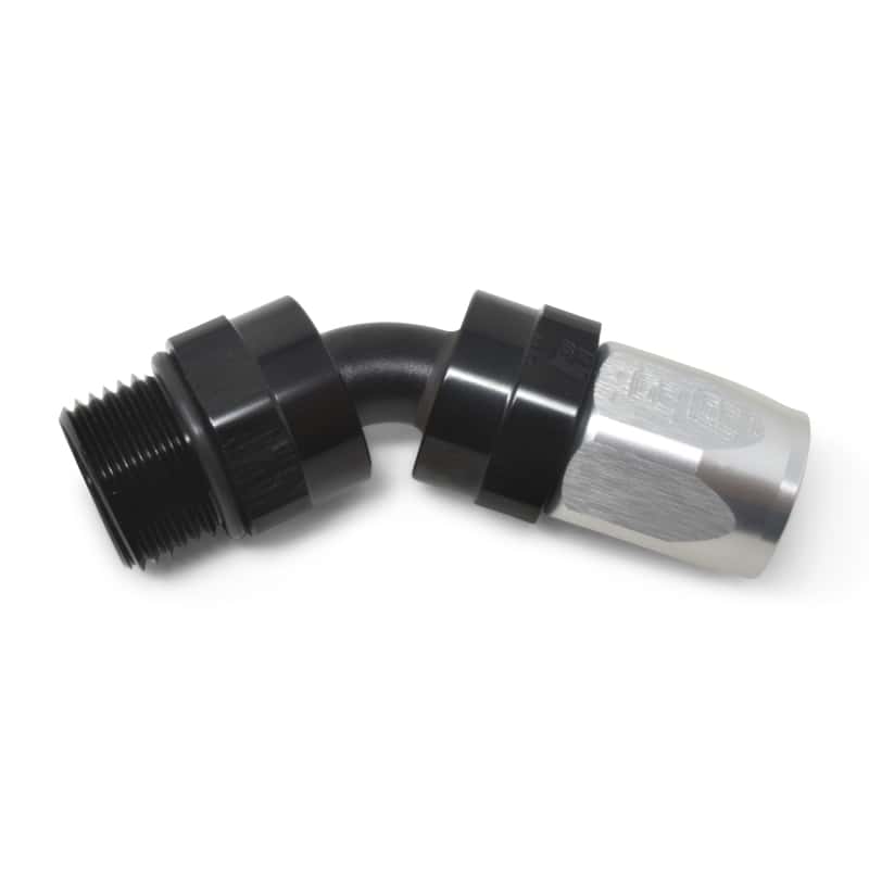 Russell — Russell Performance -10 AN Black Male SAE Port to -8 Hose 90 Degree (-10 Port 7/8in-14 Thread)
Hose Fitting - view 4