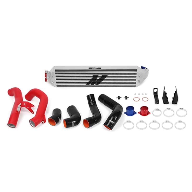 Mishimoto — Mishimoto 2016+ Honda Civic 1.5T / 2017+ Honda Civic Si Silver Intercooler Kit w/Red Pipes - view 1