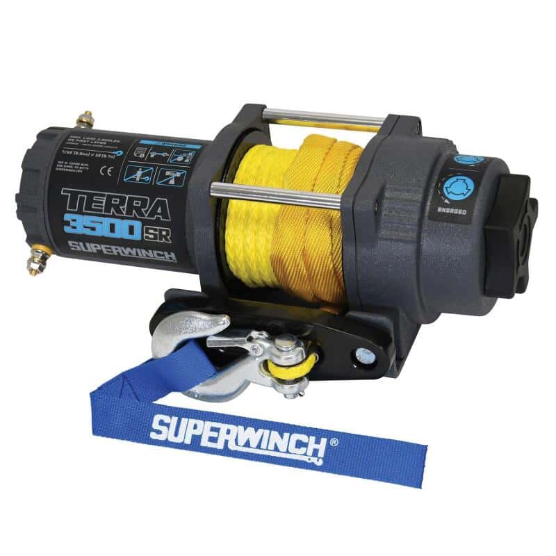 Superwinch — Superwinch 3500 LBS 12V DC 7/32in x 32ft Synthetic Rope Terra 3500SR Winch - Gray Wrinkle - view 13