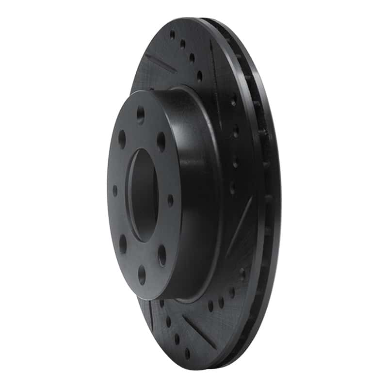 R1 Concepts — R1 84-06 Honda CRX Front Right Drilled & Slotted Black Brake Rotor
R1 Brake Rotor Drill - view 2