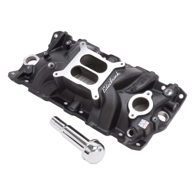 Edelbrock — Edelbrock Intake Manifold Perf Eps SBC w/ Oil Fill Tube and Breather Black
MANIFOLD - view 1