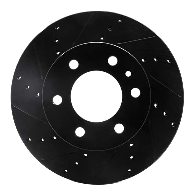 R1 Concepts — R1 06-25 American Coach Patriot Front Left Drilled & Slotted Black Brake Rotor
R1 Brake Rotor Drill - view 1
