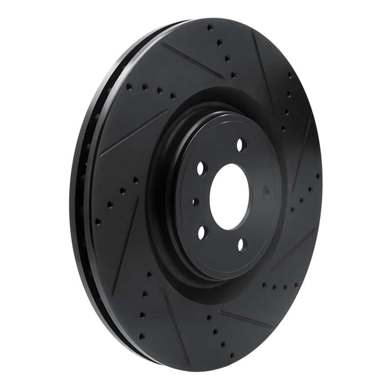 R1 Concepts — R1 13-14 Ford Mustang Front Right Drilled & Slotted Black Brake Rotor
R1 Brake Rotor Drill - view 2