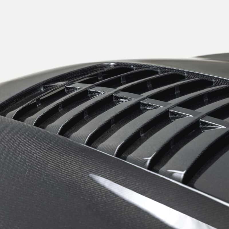 Anderson Composites — Anderson Composites 15-20 Ford Mustang Shelby GT350/GT350R Type GT5 Double Sided Carbon Fiber Hood - view 6