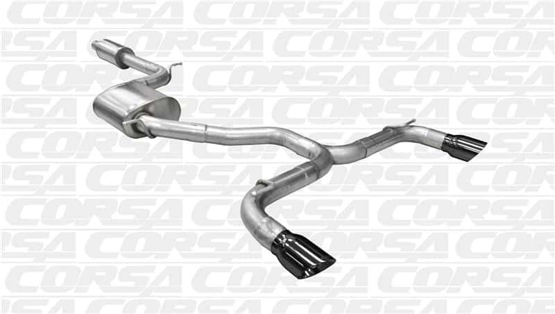 CORSA Performance — Corsa 14-16 Volkswagen GTI Mk7 Black Sport 3.0in Cat-Back Dual Rear Exit with Single Pro-Series Tips
Exhaust - view 3