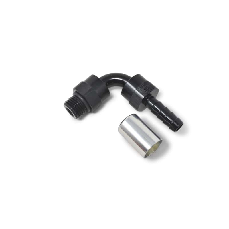 Russell — Russell Hose End Crimp On 10 Sae Port Male To -8 Hose 90 Deg Swivel Blk Anodized
Hose Fitting - view 4