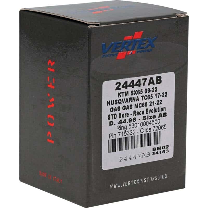 Vertex Pistons — Vertex Piston 09-24 KTM 65 SX 65cc Cast Race Evolution Piston Kit - view 5