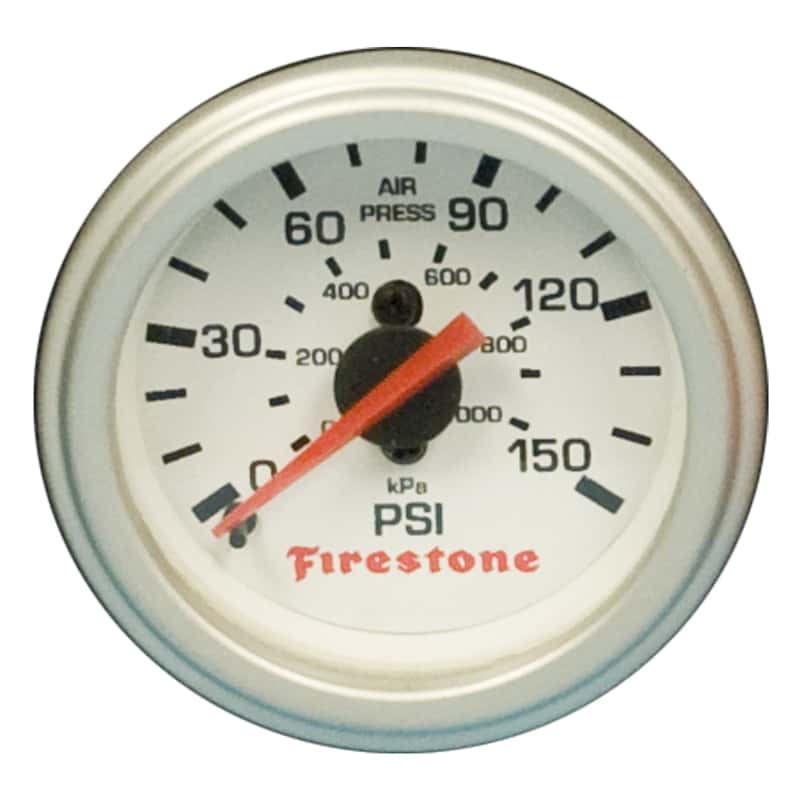 Firestone — Firestone Replacement Single Pressure Gauge - White Face (For PN 2225 / 2229 / 2196) (WR17609181)
AirPrsGg - view 2
