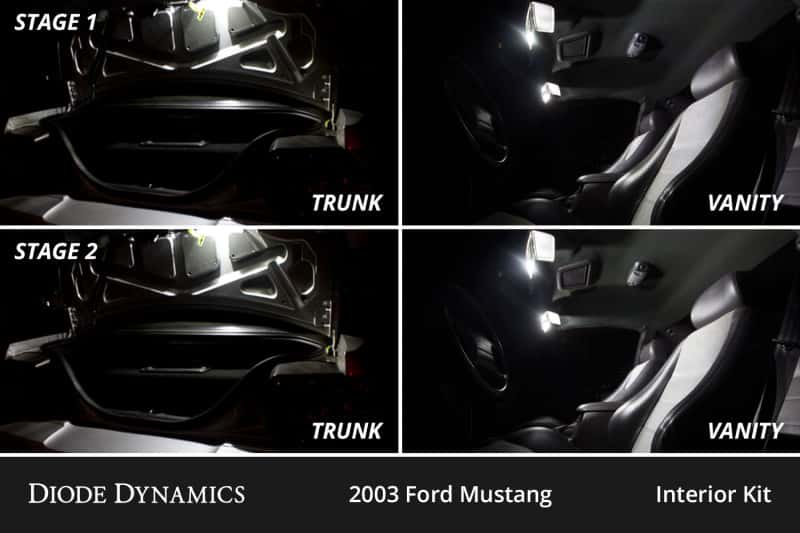 Diode Dynamics — Diode Dynamics 94-04 d Mustang Interior LED Kit Cool White Stage 1 - view 4