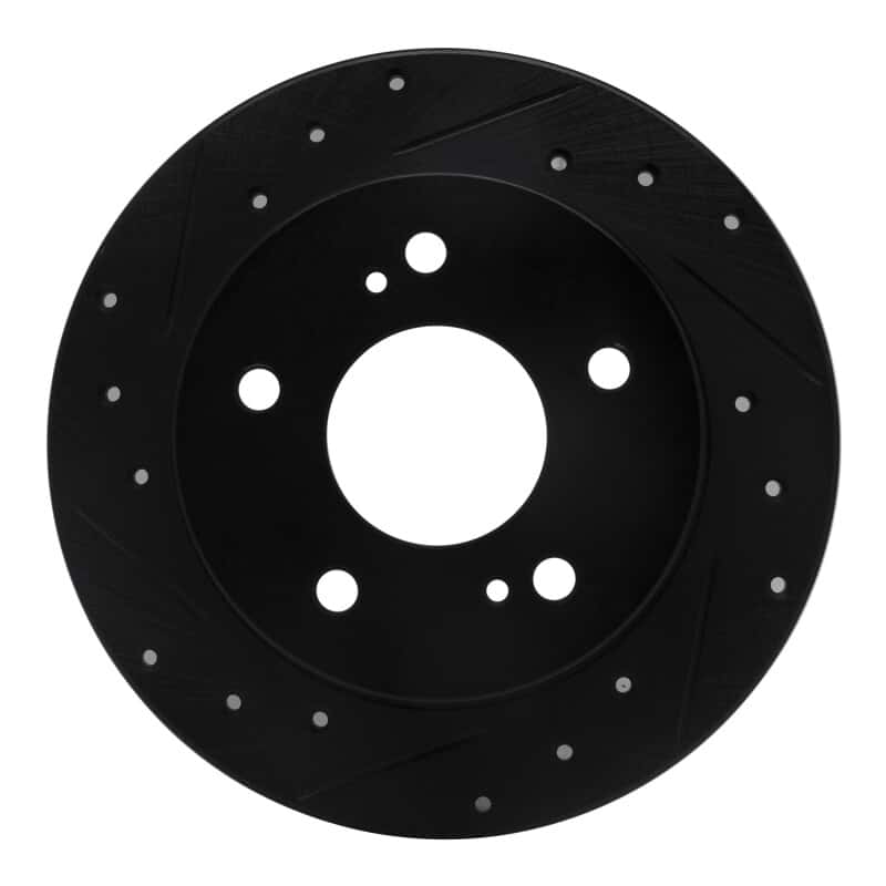 R1 Concepts — R1 94-98 Nissan 240SX Rear Left Drilled & Slotted Black Brake Rotor
R1 Brake Rotor Drill - view 1