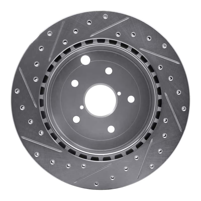 R1 Concepts — R1 08-20 Subaru WRX STI Rear Right Drilled & Slotted Silver Brake Rotor
R1 Brake Rotor Drill - view 5