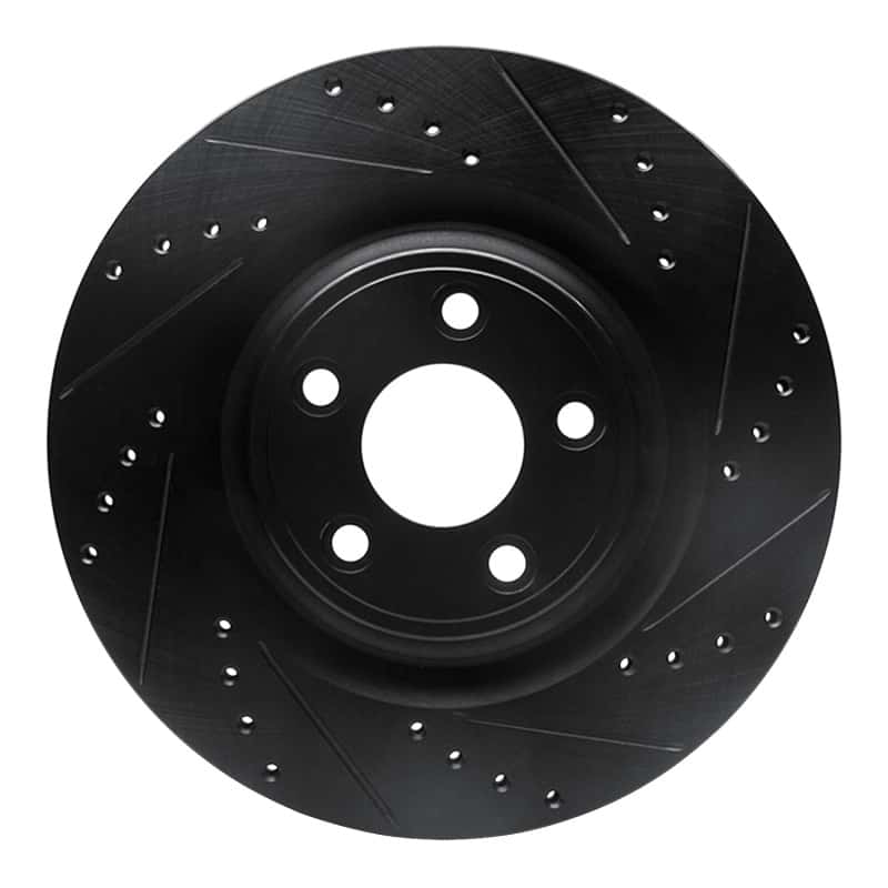 R1 Concepts — R1 14-21 Jaguar F-Type Rear Right Drilled & Slotted Black Brake Rotor
R1 Brake Rotor Drill - view 1