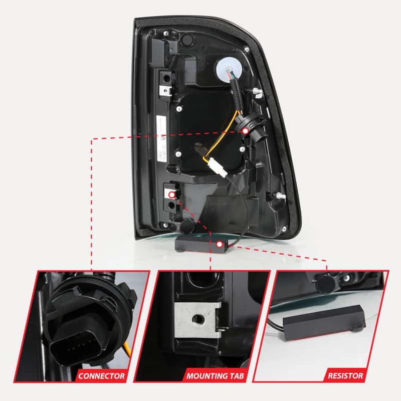 ANZO — ANZO 19-24 RAM 1500 (Factory Halogen Models) Full LED Tail Lights SeqSig Black - Pair - view 4
