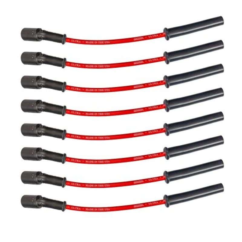 Moroso — Moroso 99-13 GM LS/LQ 4.8/5.3/5.7/6.0/6.2L Ultra 350 8mm Multi-Angle Boot Spark Plug Wire Set - Red - view 1