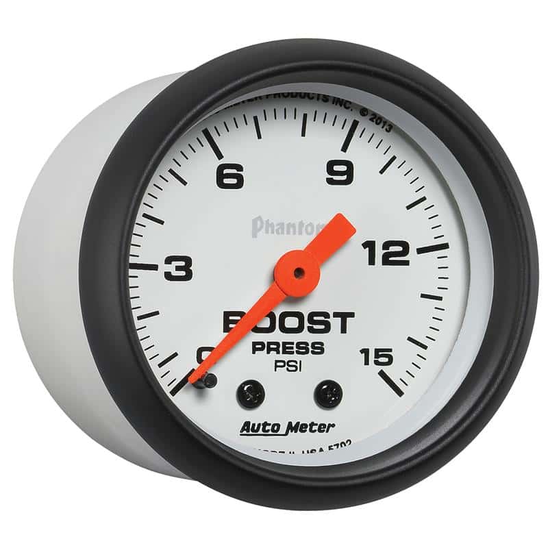 AutoMeter — Autometer Phantom 52mm 0-15PSI Mechanical Boost Pressure Gauge
2" BOOST PRESS, 0-15 - view 4