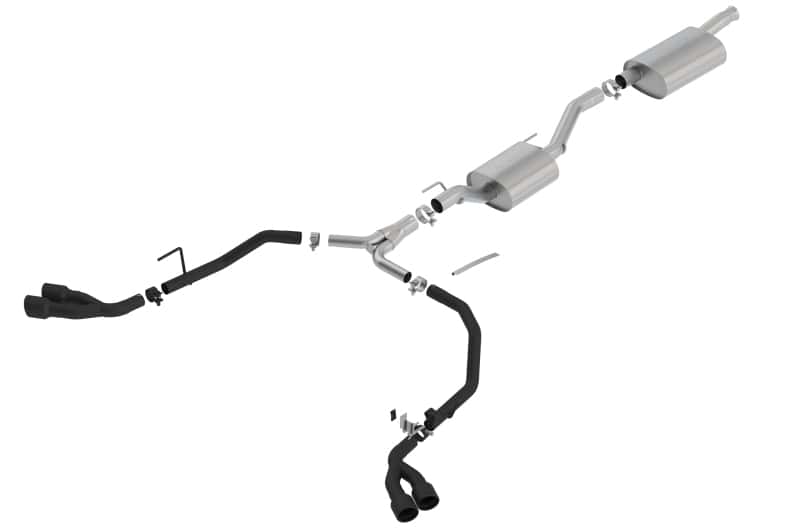 Borla — Borla 2020 Jeep Gladiator JT 3.6L V6 AT/MT AWD 2.75-2in Touring Catback Ceramic Blk Tailpipe & Tips
Cat-Back System - view 1