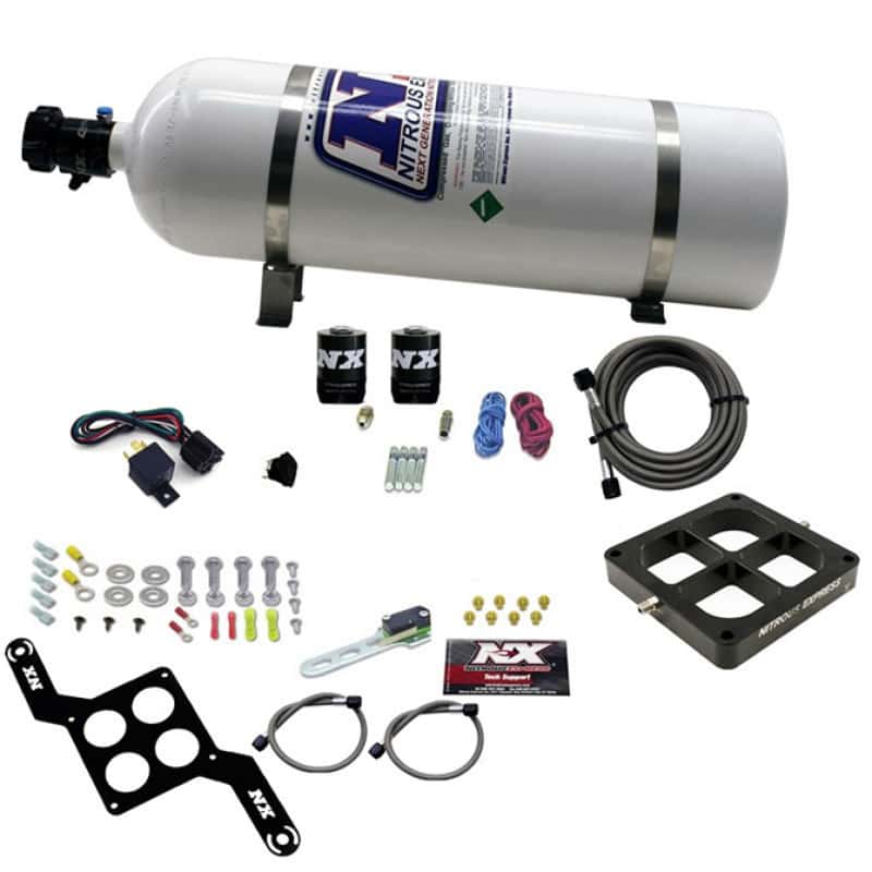 Nitrous Express — Nitrous Express Dry Dual Stage Billet Crossbar Plate System 100-1000hp (4500 Flange) w/15lb Bottle
Injection System Kit - view 1