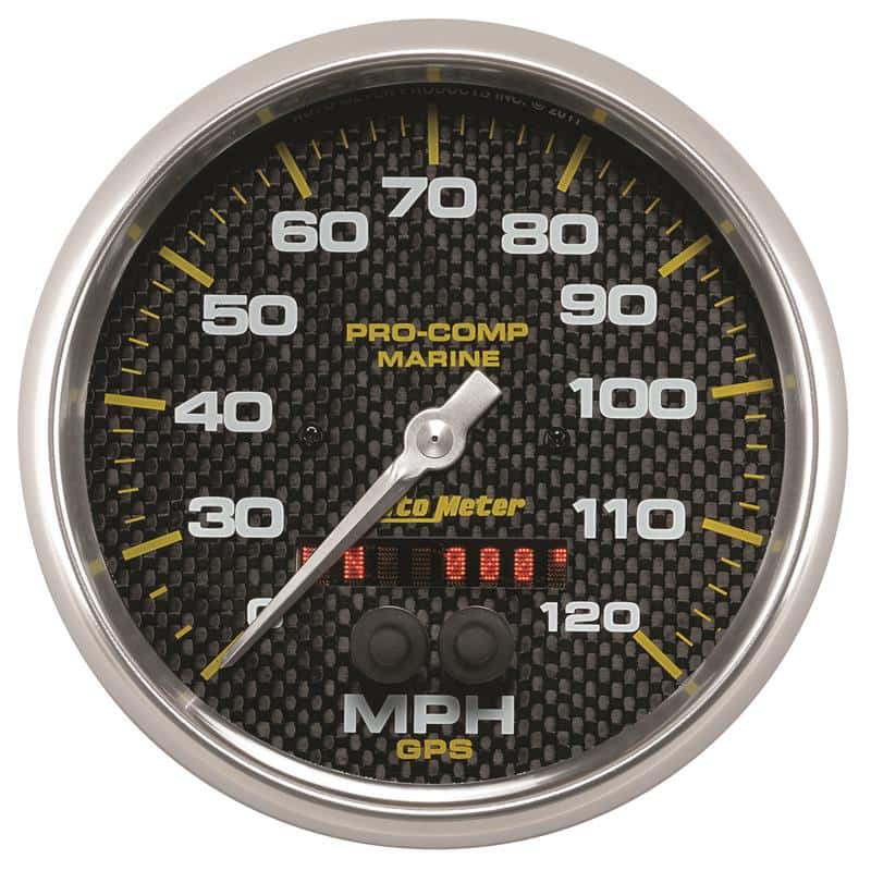 AutoMeter — Autometer Marine Carbon Fiber 5in 120mph GPS Speedometer
5" SPD GPS 120 MCF - view 1