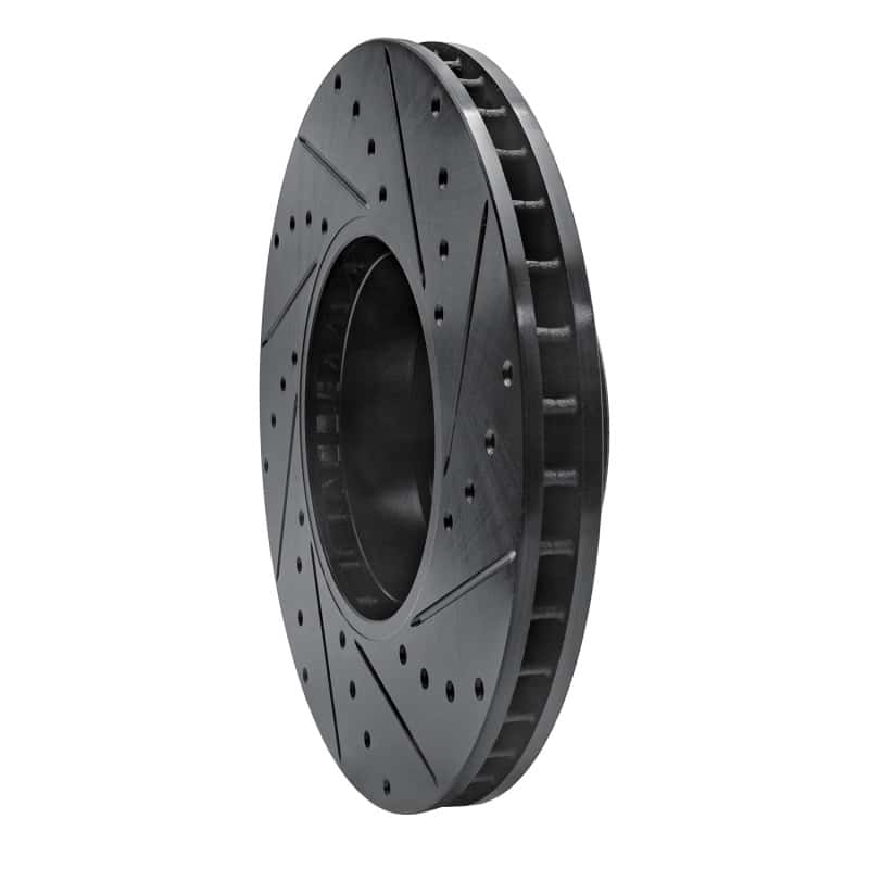 R1 Concepts — R1 91-01 BMW 740I Front Left Drilled & Slotted Black Brake Rotor
R1 Brake Rotor Drill - view 4