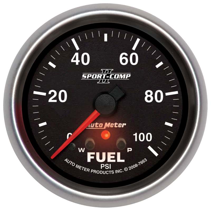 AutoMeter — Autometer Sport-Comp II 2-5/8in 0-100 PSI Full Sweep Electronic Fuel Pressure Gauge
2-5/8" FUEL PRESS, 0 - view 1