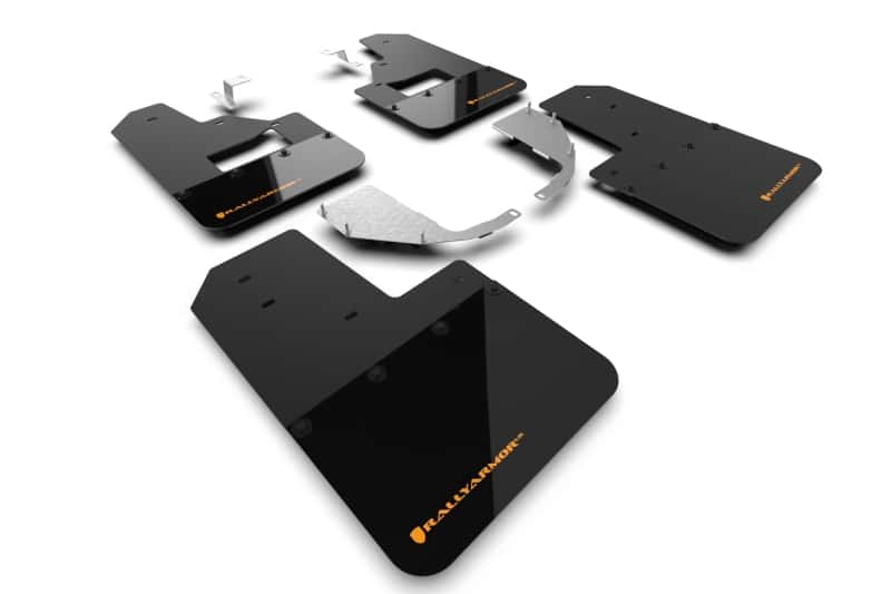 Rally Armor — Rally Armor 21-25 Ford Bronco (Steel Bmpr + RB - NO Rptr/Sprt) Blk Mud Flap w/Cy Orange Logo
Mud Flap - view 1