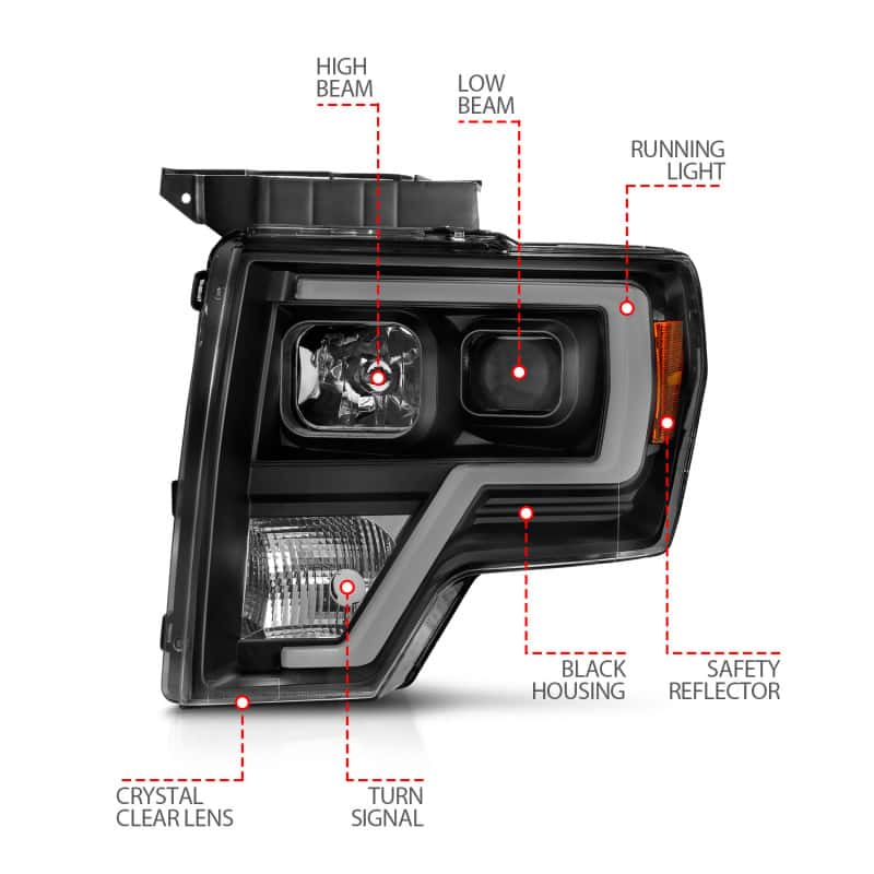 ANZO — ANZO 2009-2014 Ford F-150 Projector Light Bar H.L Black Amber
Head Light Set
HdLtSet - view 10