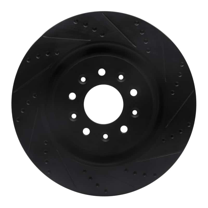 R1 Concepts — R1 00-06 Jaguar XKR Front Right Drilled & Slotted Black Brake Rotor
R1 Brake Rotor Drill - view 1