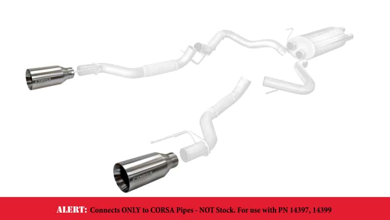 CORSA Performance — Corsa 2017-2020 Ford F-150 Raptor 3in Inlet / 5in Outlet Satin Polished Tip Kit (For Corsa Exh Only)
Exhaust - view 3