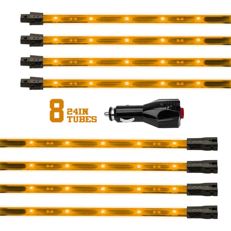 XKGLOW — XK Glow Tube Single Color Underglow LED Accent Light Car/Truck Kit Amber - 8x24In - view 2