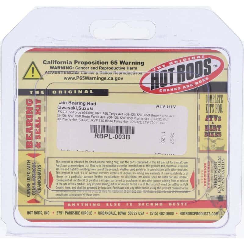 Hot Rods — Hot Rods 02-03 Kawasaki KVF 650 Prairie 4x4 650cc Plain Bearing Rod - view 3