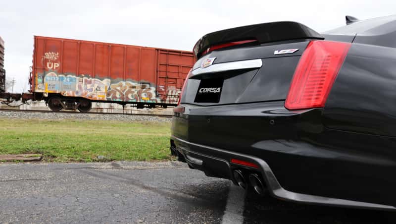 CORSA Performance — Corsa 2016-2019 Cadillac CTS V 6.2L V8 2.75in Black Sport Axle-Back Exhaust
Exhaust - view 3