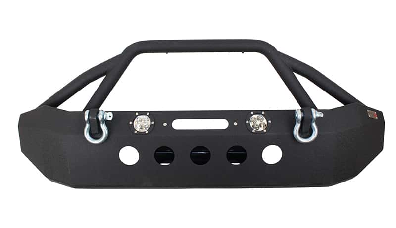 Fishbone Offroad — Fishbone Offroad 07-18 Jeep Wrangler Front Winch Bumper W/LEDs Full Width - Blk Textured Powdercoat - view 2