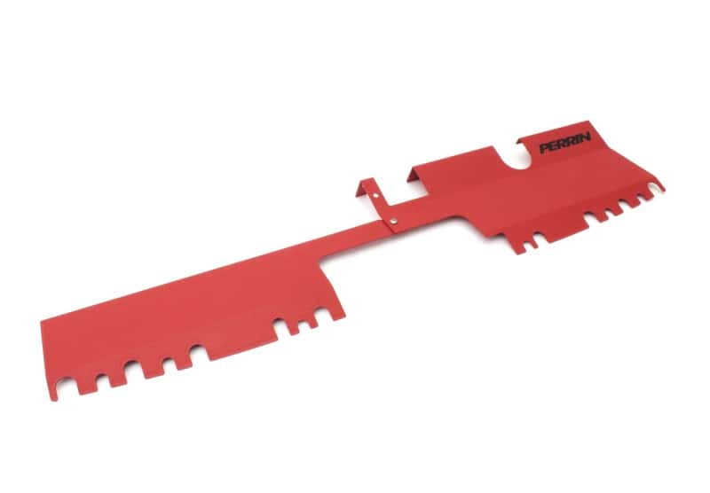 Perrin Performance — PERRIN 15-21 Subaru WRX/STI Radiator Shroud (With OEM Intake Scoop) - Red - view 3