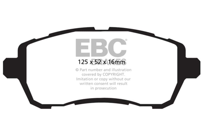 EBC — EBC 10+ Ford Fiesta 1.6 Ultimax2 Front Brake Pads
Disc Brake Pad - view 1