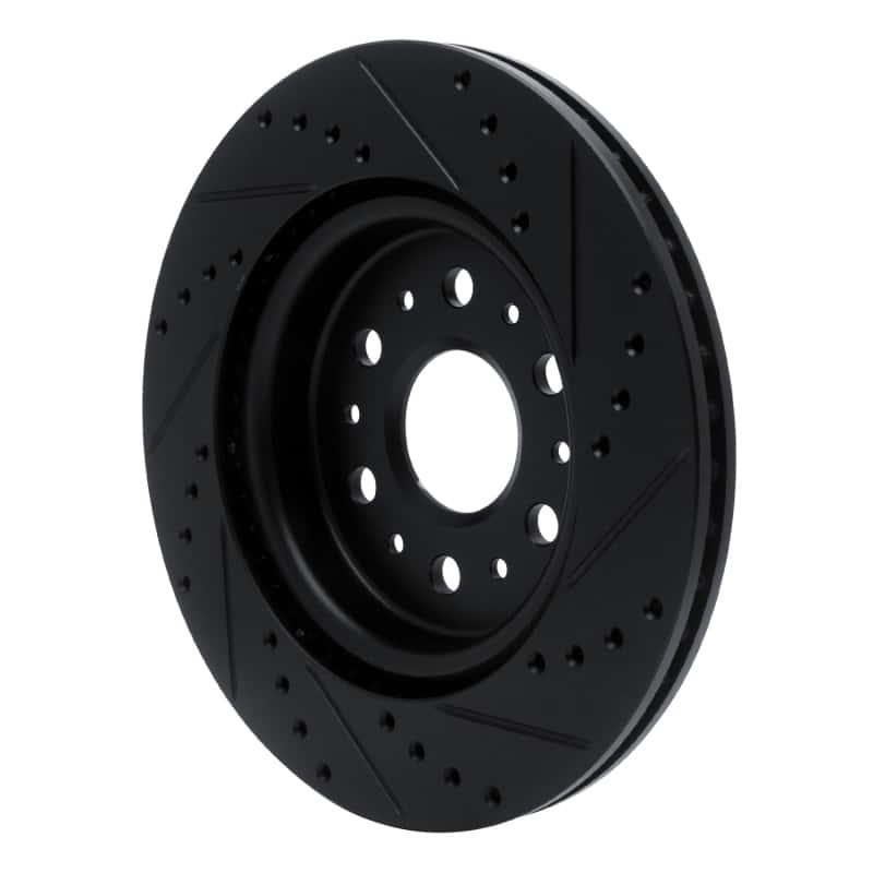 R1 Concepts — R1 17-25 Buick Enclave Rear Left Drilled & Slotted Black Brake Rotor
R1 Brake Rotor Drill - view 4