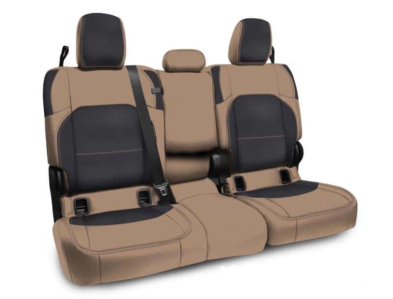 PRP Seats — PRP 2020+ Jeep Gladiator JT Rear Bench Cover with Leather Interior - Black/Tan
Seat Covers - view 2