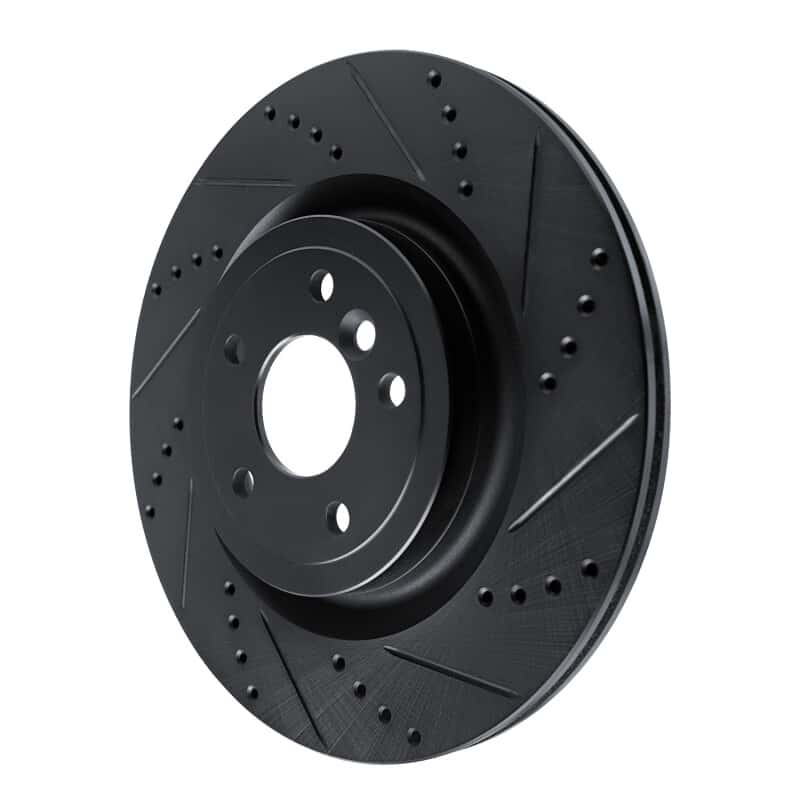 R1 Concepts — R1 16-24 Jaguar XF Rear Right Drilled & Slotted Black Brake Rotor
R1 Brake Rotor Drill - view 2
