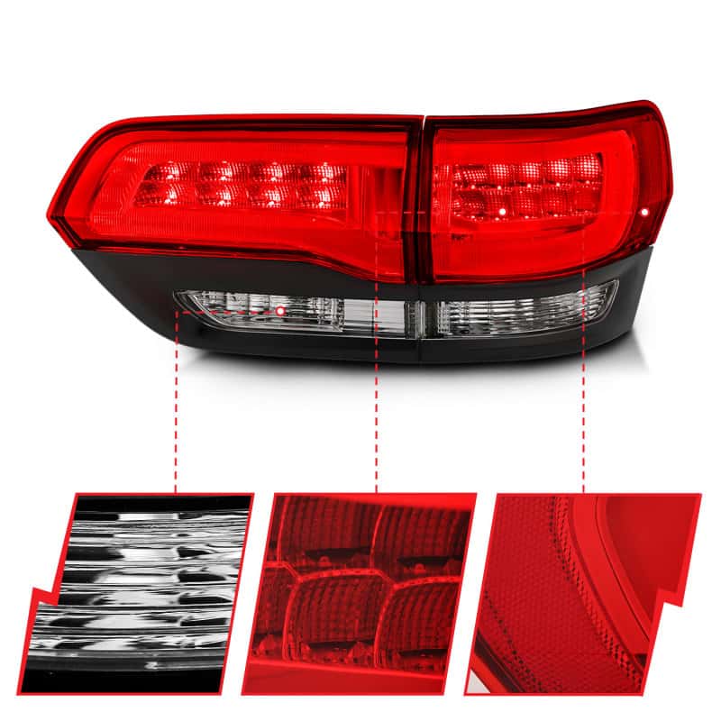 ANZO — ANZO 2014-2016 Jeep Grand Cherokee LED Taillights Red/Clear
TailLightSet - view 4