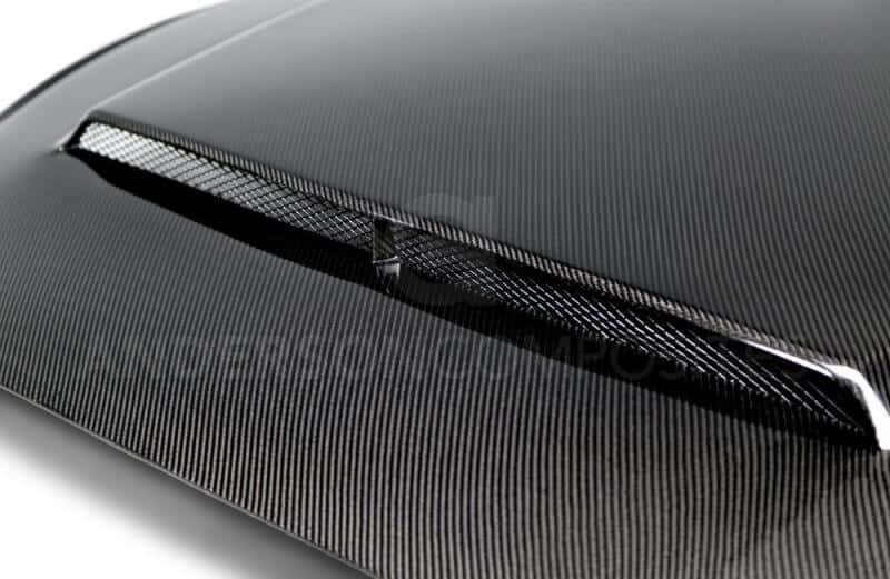 Anderson Composites — Anderson Composites 15-17 Ford Mustang (Excl. GT350/GT350R) Super Snake Double Sided Hood - view 4