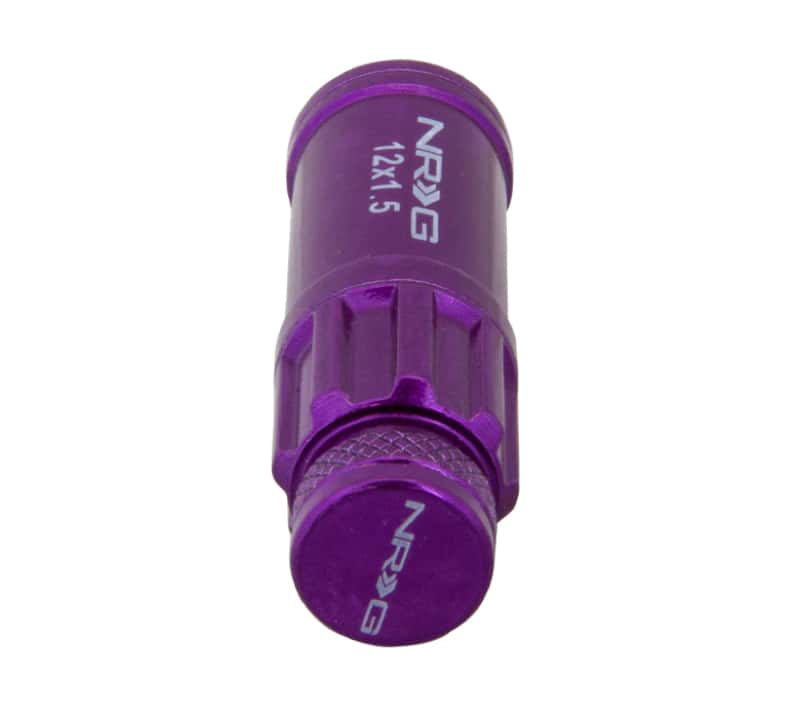 NRG — NRG 700 Series M12 X 1.5 Steel Lug Nut w/Dust Cap Cover Set 21 Pc w/Locks & Lock Socket - Purple - view 5