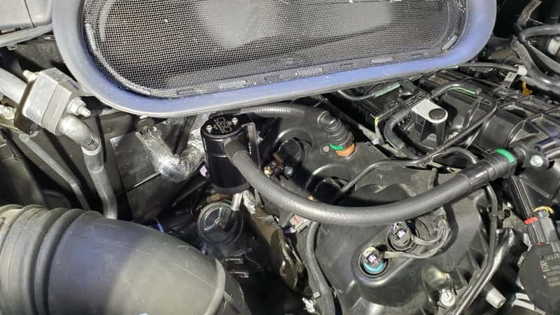 J&L — J&L 15-25 Ford Transit 150/250/350 3.5L EcoBoost Passenger Side Oil Separator 3.0 - Black Anodized
Oil Separator - view 3