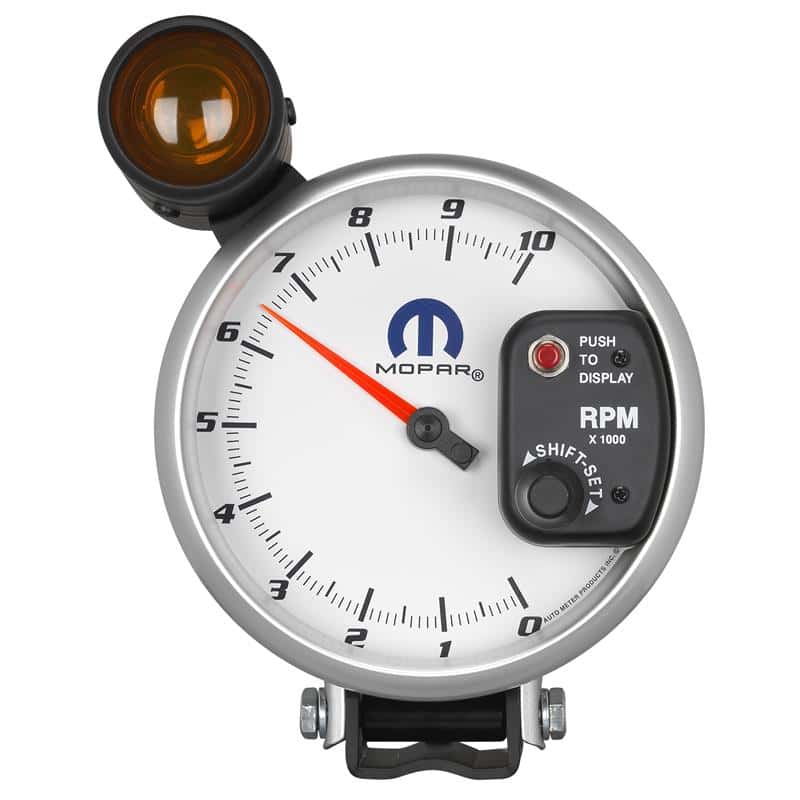 AutoMeter — AutoMeter Gauge Tachometer 5in. 10K RPM Pedestal W/ Ext. Shift-Lite White Mopar
MOPAR #P5155500,5" - view 2