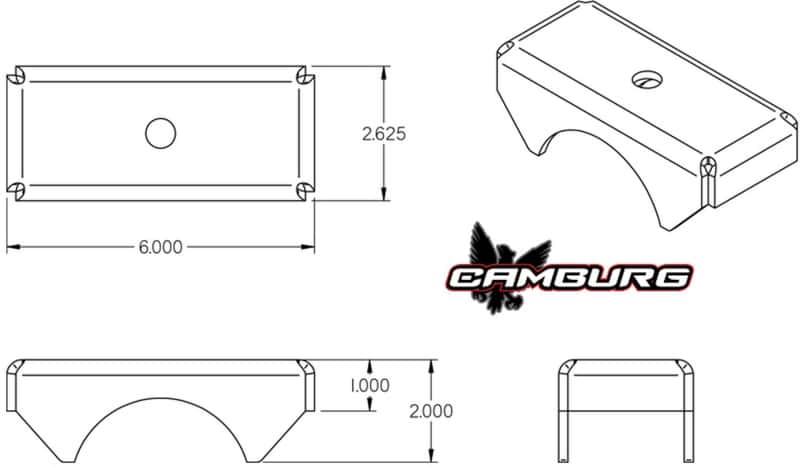 Camburg — Camburg Leaf Spring Axle Perches (3.0in. OD tube) (pair)
Leaf Spring Perch - view 3