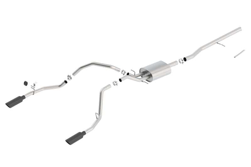 Borla — Borla 14 Sierra 1500 C/B S-Type Exhaust/2.75in Into Dual 2.25in Out 4in Split Rear Exit-Black Chrome
Cat-Back System
ExhstSysKt - view 2