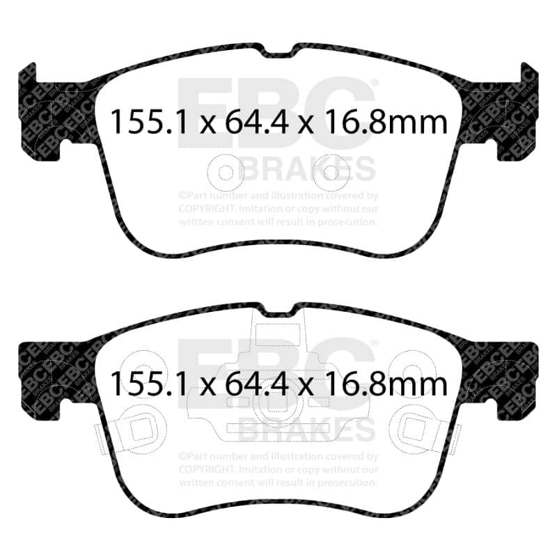 EBC — EBC 2021+ Ford Bronco Sport 1.5T Yellowstuff Front Brake Pads
Disc Brake Pad - view 5
