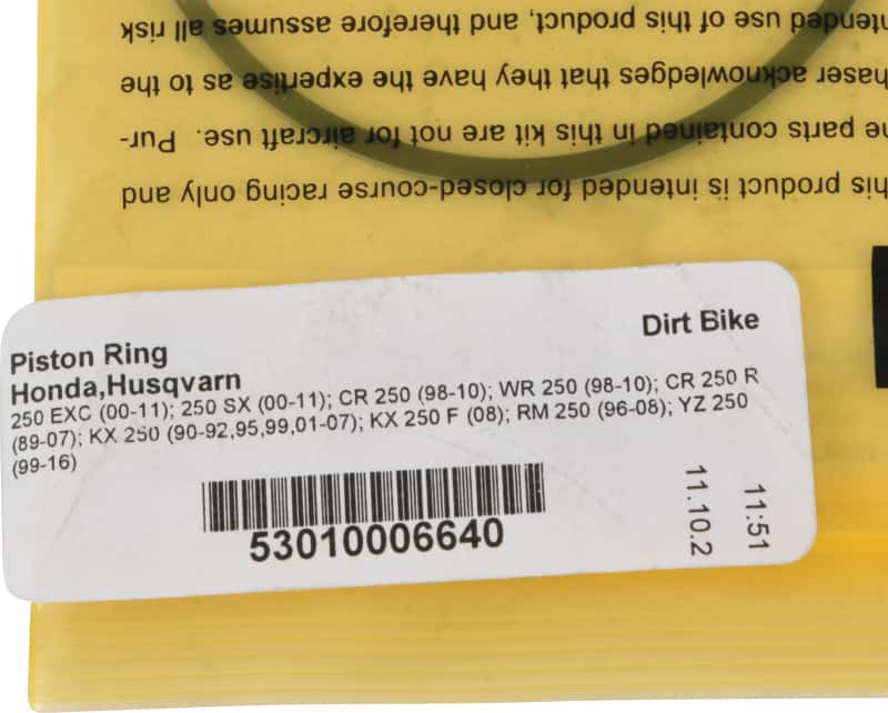 Vertex Pistons — Vertex Piston 00-05 KTM 250 EXC 250cc Replacement Rings - Single - view 3